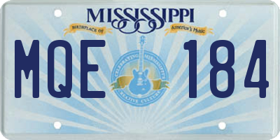 MS license plate MQE184
