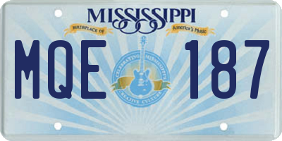 MS license plate MQE187