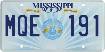 MS license plate MQE191