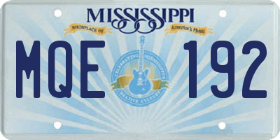 MS license plate MQE192