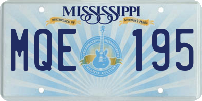 MS license plate MQE195