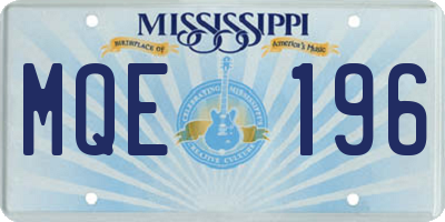 MS license plate MQE196