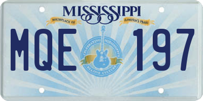 MS license plate MQE197
