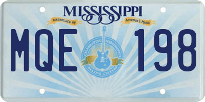 MS license plate MQE198
