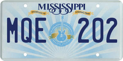 MS license plate MQE202