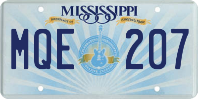 MS license plate MQE207