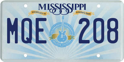 MS license plate MQE208