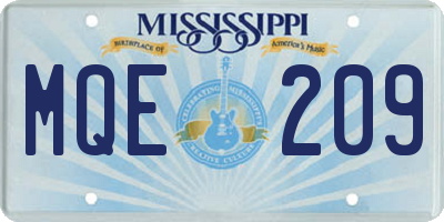 MS license plate MQE209