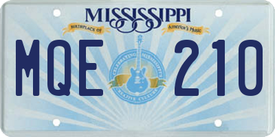MS license plate MQE210