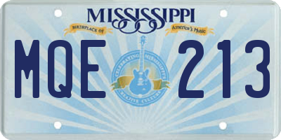 MS license plate MQE213