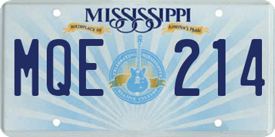 MS license plate MQE214