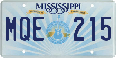 MS license plate MQE215