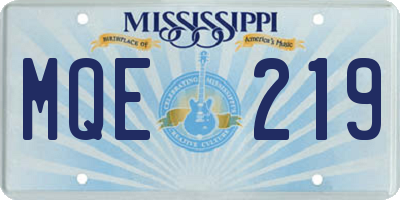 MS license plate MQE219