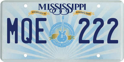 MS license plate MQE222