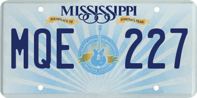MS license plate MQE227