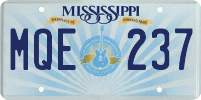 MS license plate MQE237