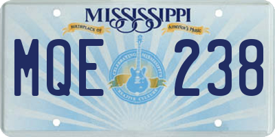 MS license plate MQE238