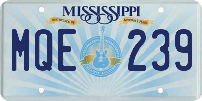 MS license plate MQE239