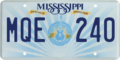 MS license plate MQE240