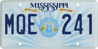 MS license plate MQE241