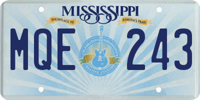 MS license plate MQE243