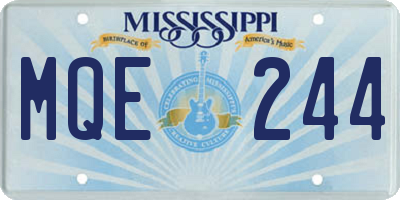 MS license plate MQE244