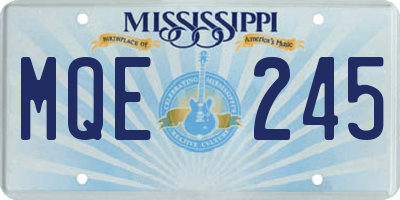 MS license plate MQE245