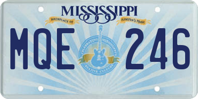 MS license plate MQE246