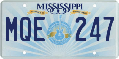MS license plate MQE247