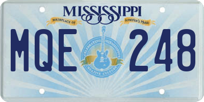 MS license plate MQE248