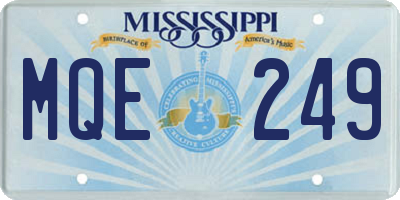 MS license plate MQE249