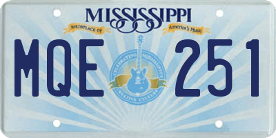 MS license plate MQE251