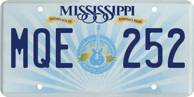 MS license plate MQE252