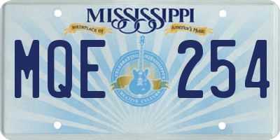 MS license plate MQE254