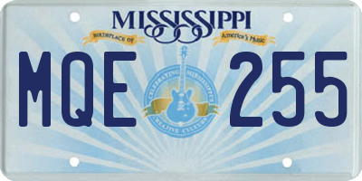 MS license plate MQE255