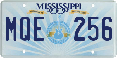 MS license plate MQE256
