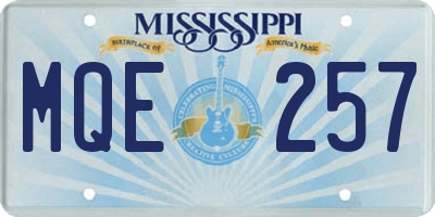 MS license plate MQE257