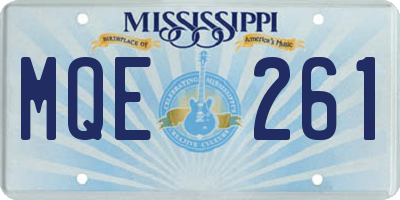 MS license plate MQE261