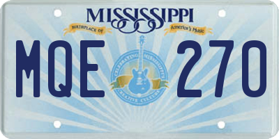 MS license plate MQE270