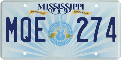 MS license plate MQE274
