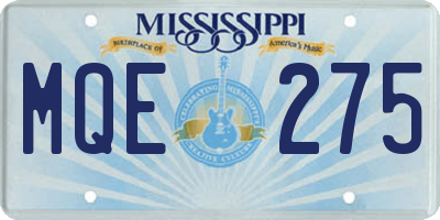 MS license plate MQE275