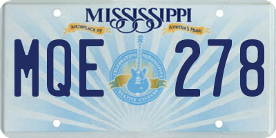 MS license plate MQE278