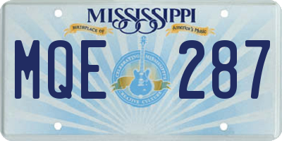 MS license plate MQE287