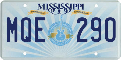 MS license plate MQE290