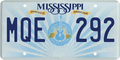 MS license plate MQE292