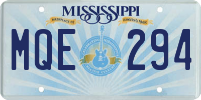 MS license plate MQE294