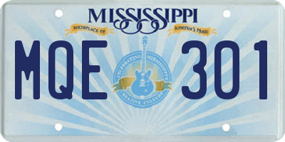 MS license plate MQE301