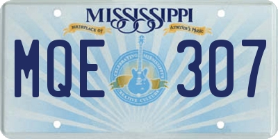 MS license plate MQE307