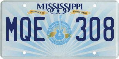 MS license plate MQE308