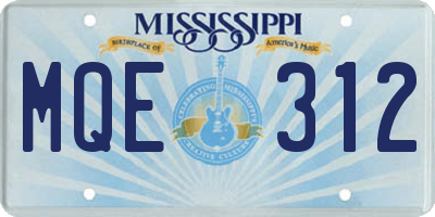 MS license plate MQE312